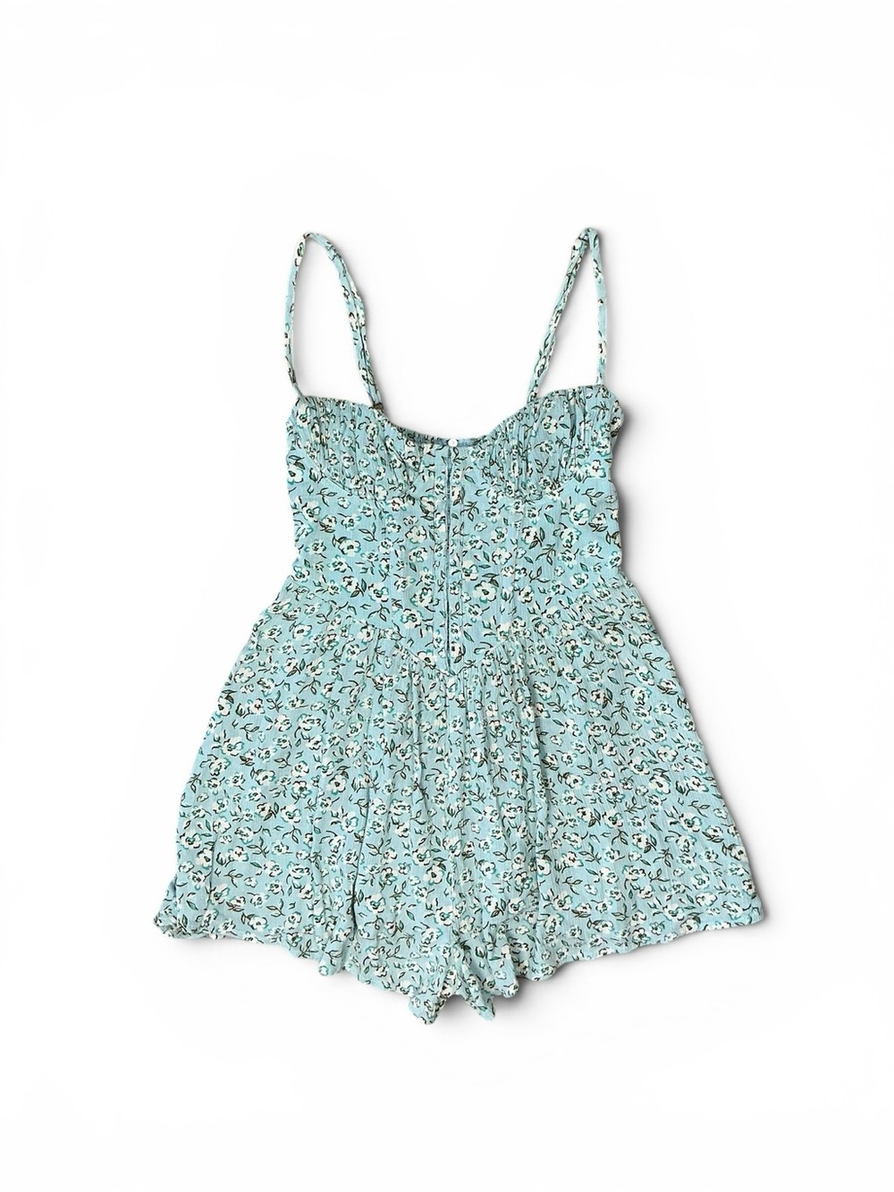 Stella Light Blue Floral Corset Romper Size Small